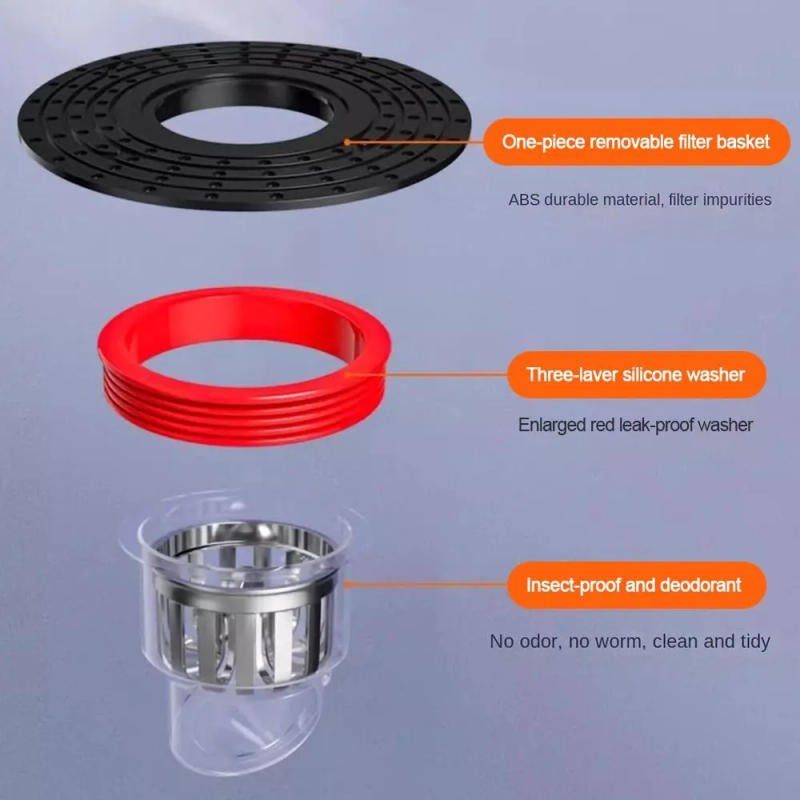 Description Picture 5 of itemWith Grid Grate Cover Shower Floor Drain Core Backflow Preventer Dectable Anti-odor Floor Drain Insect Proof Anti Blocking