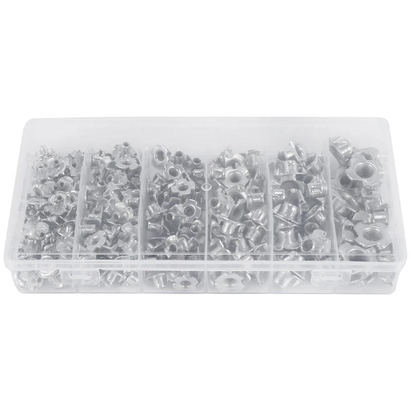 Description Picture 2 of item245PCS Zinc Plated M3/M4/M5/M6/M8/M10 Four Claws Nut Speaker Nut T-Nut Blind Pronged Tee Nut Furniture Hardware