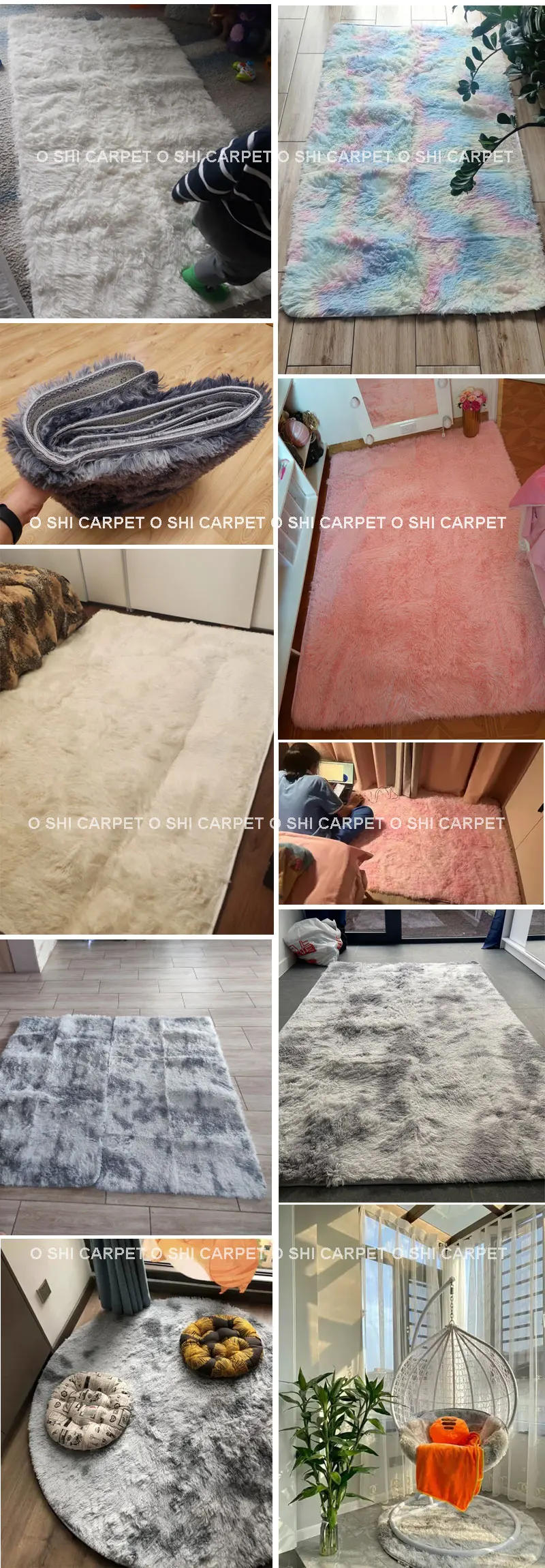 Description Picture 2 of itemPlush Rugs Round Carpet For Living Room Sofa Foot Pad Fluffy Soft Kids Bedroom Cushion Balcony Hanging Basket Mat