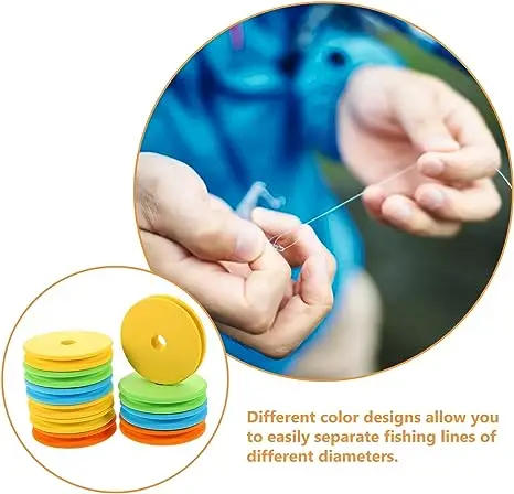 Description Picture 4 of item10/20/50pcs EVA Foam Spools Fishing Winding Board Fishing Hook Line Tackle Foam Spool Trace Wire Swivel Tackle Fish Line Tools