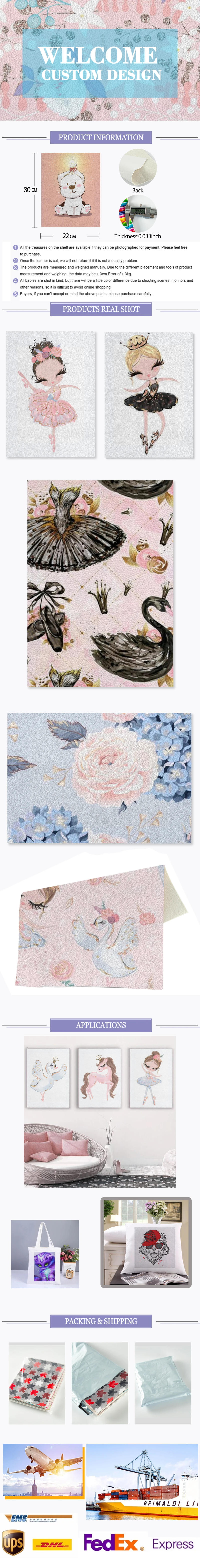 Description Picture 2 of itemMini Disney Pattern Bows Shape A4 Synthetic Faux Cross Leather Sheet Texture 22*30CM