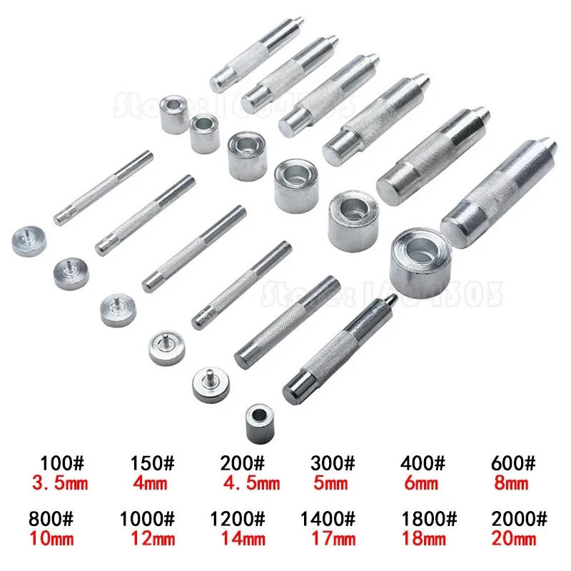 Description Picture 4 of item50set Metal Eyelet Silver Colors Grommets With Eyelet Punch Die Tool Set For DIY Leathercraft Clothing Shoes Belt Accessories