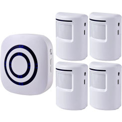 Motion Sensor Alarm, Wireless Driveway Alarm, 38 Chime Tunes -LED Indicators for Indoor Use Home Security Business Detect Alert
