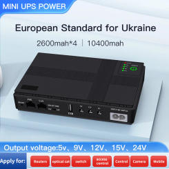 10400mAh mini UPS uninterruptible power 18W mobile portable power bank DC 5V9V12V output POE router modem camera power supply