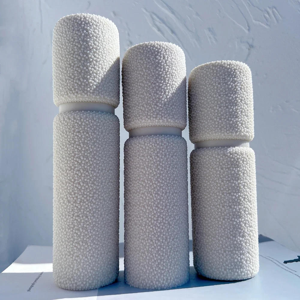 Description Picture 3 of itemCylindrical Tall Bubble Pillar Candle Mold Aesthetic Twist Silicone Mould Geometric Bubbles Soy Wax Mold