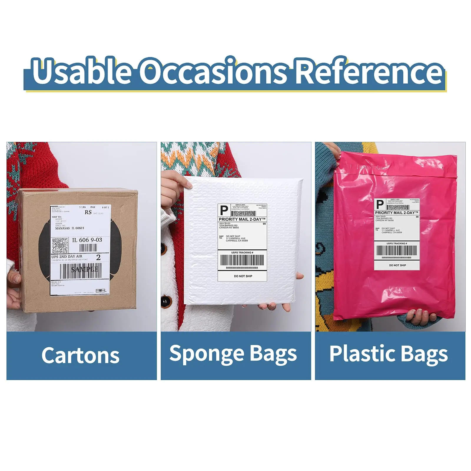 Description Picture 3 of itemPhomemo 4x6 Thermal Label Printer Paper 100x150mm Fan-Fold Labels Shipping Supplies for 241 246S Printer for Shipping Package