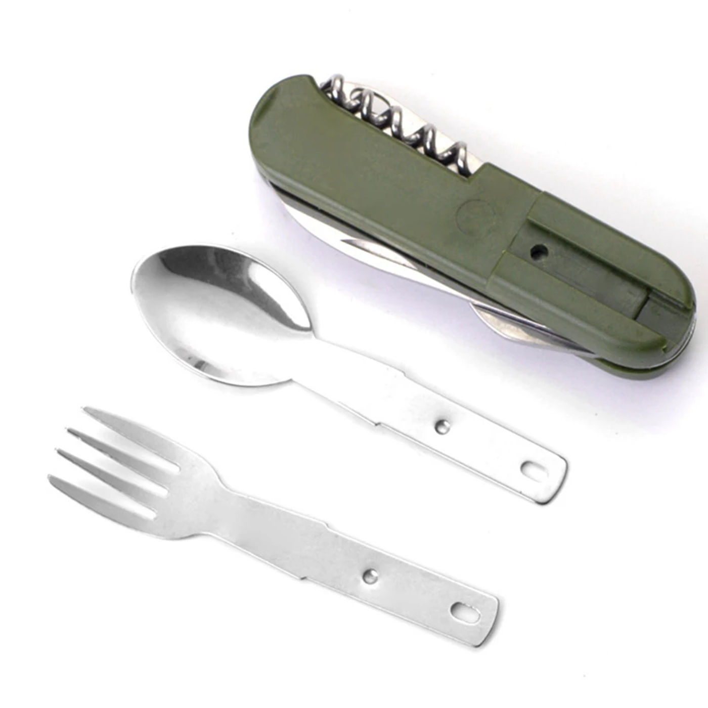 Description Picture 6 of itemCutlery Knife Fork for Camping Folding Cutlery Knife Fork Spoon Bottle Opener Stainless Steel Outdoor Tableware Tools Travel Kit