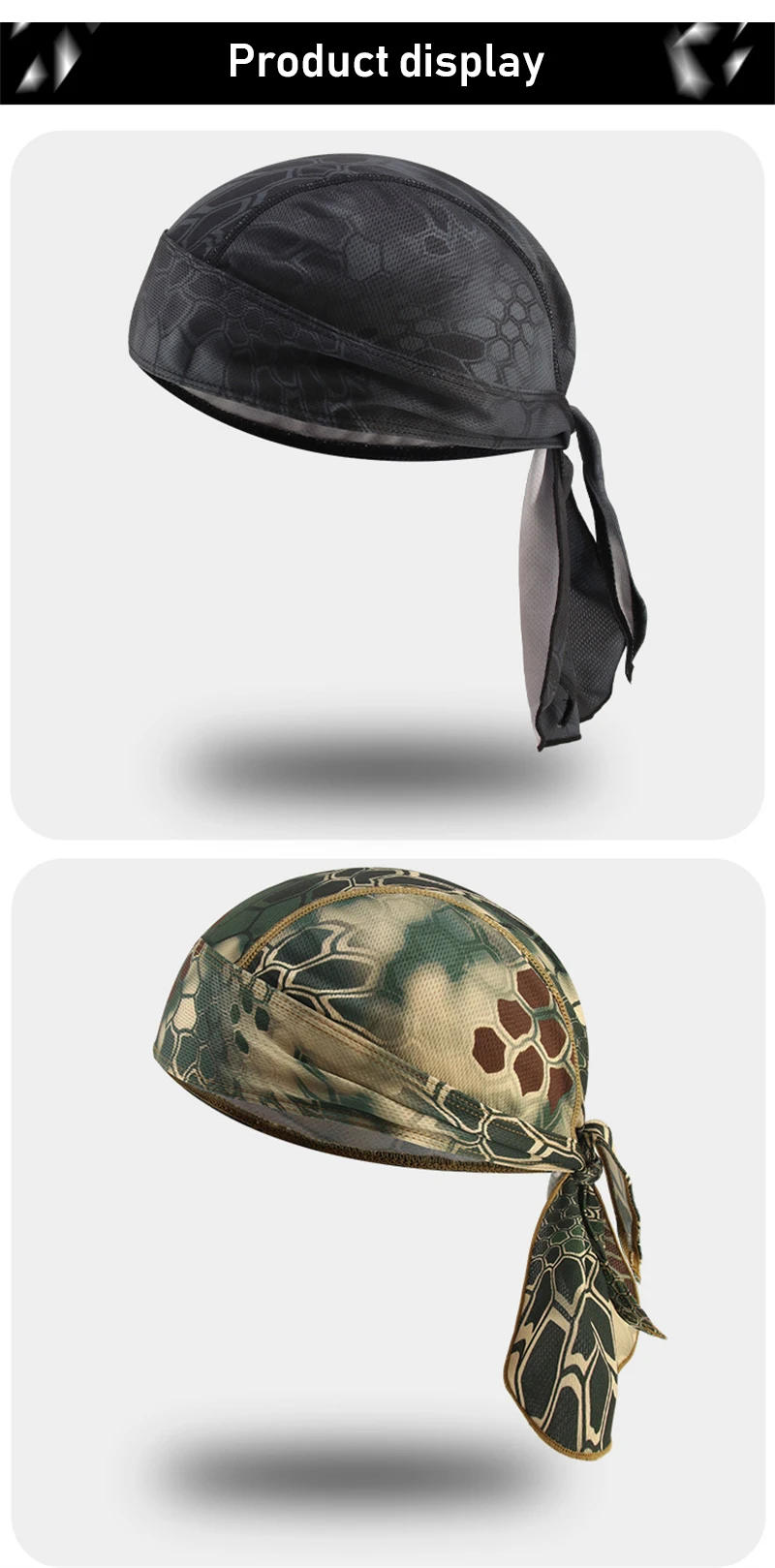 Description Picture 6 of itemQuick- Pirate Caps Cycling Fishing Camping Bandanas Headscarf Bicycle Riding Windproof Headwear Caps Riding Equipment