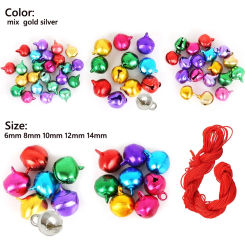 25/50/100/200Pcs Bell Jingle Aluminum Loose Beads S for Holiday Party Decoration/DIY Craft Accessories/Christmas Decoration
