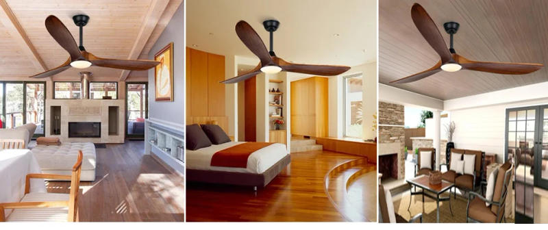 Description Picture 4 of itemHigh Power DC Motor, Remote Control with Light, Living Room, Dining Room, 3 Blades, Solid Wood Propeller, 52 Inch Ceiling Fan