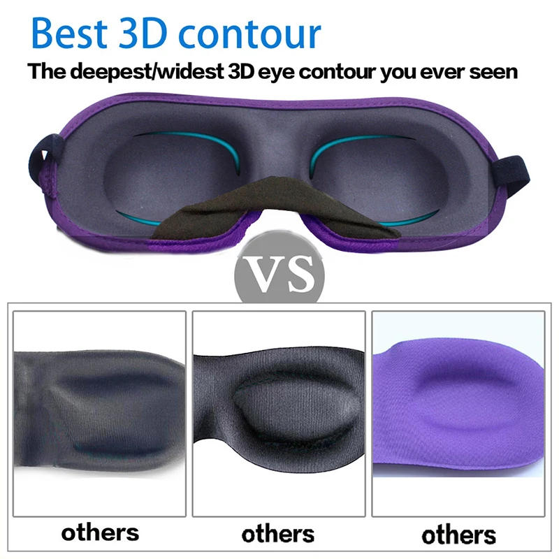 Description Picture 6 of item1Pcs 3D Sleep Mask Natural Sleeping Eye Mask Eyeshade Cover Shade Eye Patch Women Men Soft Portable Blindfold Travel Eyepatch