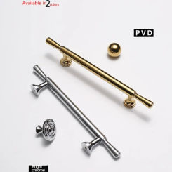 Kitchen Cabinet American Handles Gold/Bright Chrome T Bar Straight Door Knobs Pulls Diameter 96/128mm Handle Furniture Wardrobe