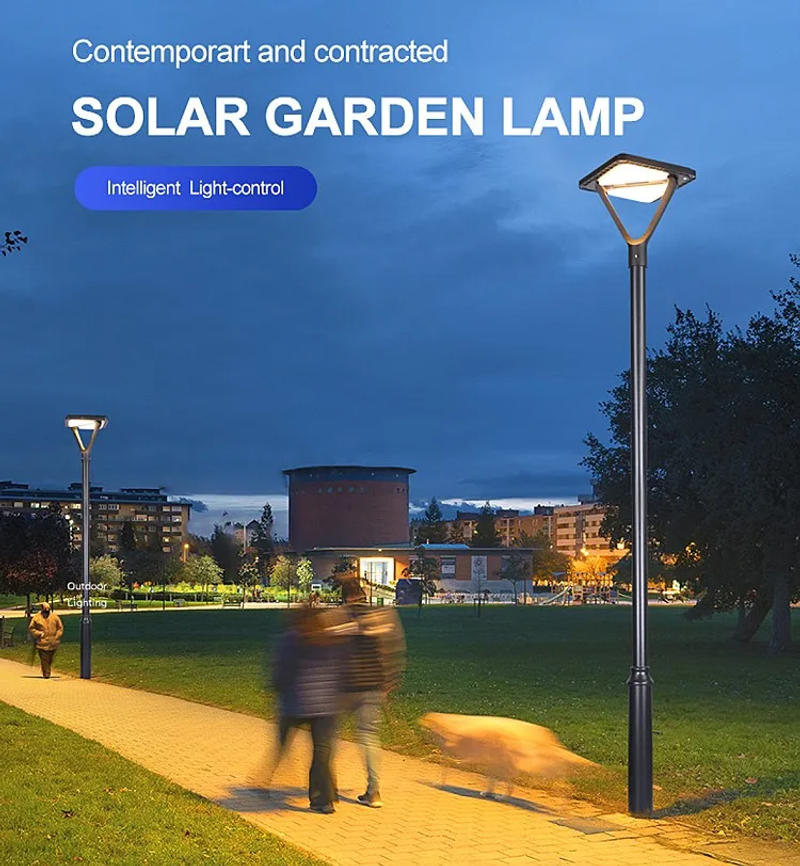 Description Picture 2 of itemIP65 solar UFO power garden street light lamp pole 20w 30w 40w solar garden pole light