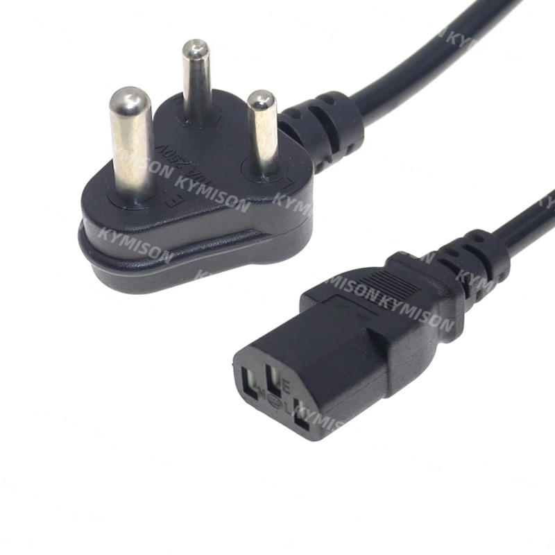 Description Picture 3 of itemIndia Standard Power cord, Type D Adapter Plug to IEC320 C13 Kettle Power Supply Cables,ISI Power Cable,110~250VAC 10~15A 1.5m