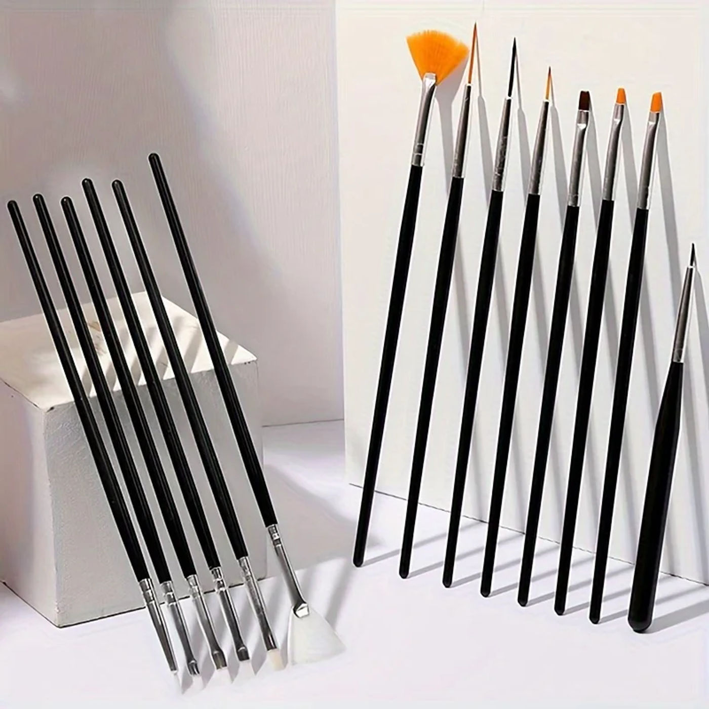 Description Picture 3 of item20Pcs Nail Art Brush Design Tip Painting Drawing Carving Dotting Pen FlatFan Liner Acrylic Gel UV Polish Manicure Tools
