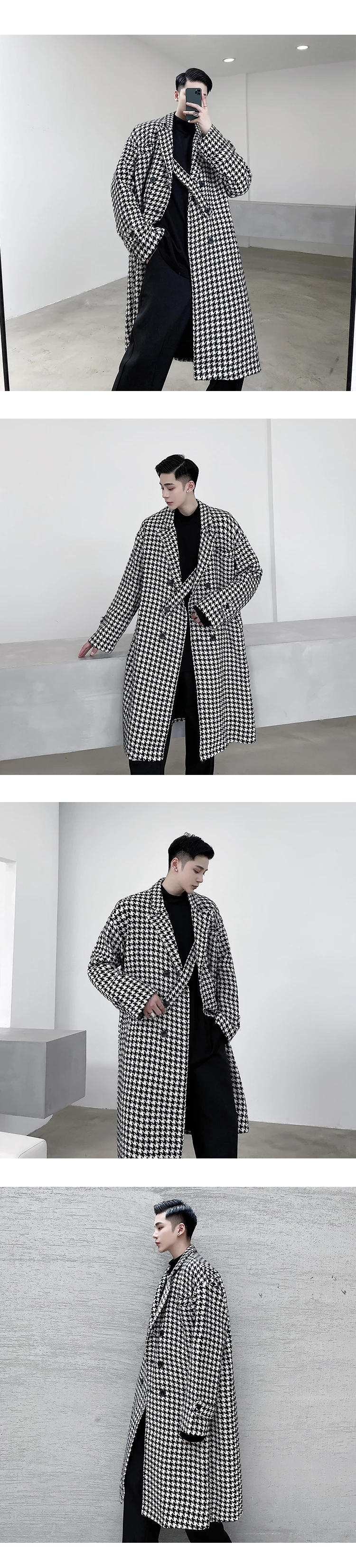 Description Picture 5 of itemMen Winter Autumn Coats Long Jackets Men Slim Fit Casual Wool Blends Business Casual Trench Thicker Warm Long Coats Size  H68