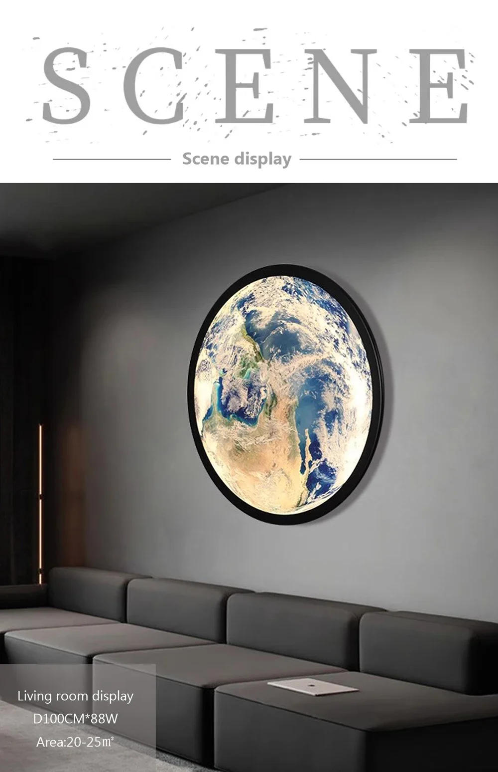 Description Picture 6 of itemNordic LED Wall Lamp Moon Modern Earth Led Wall Lamp Background Bedroom Creative Corridor Round Wall Light Stair Bedroom Lamp