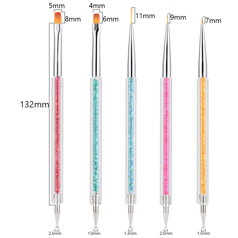 Description Picture 4 of item5Pc/Set Nails Art Dotting Pen Acrylic Drawing Liner Brush Rhinestone Gems Picker UV Gel Painting Manicure Accessoires Tools