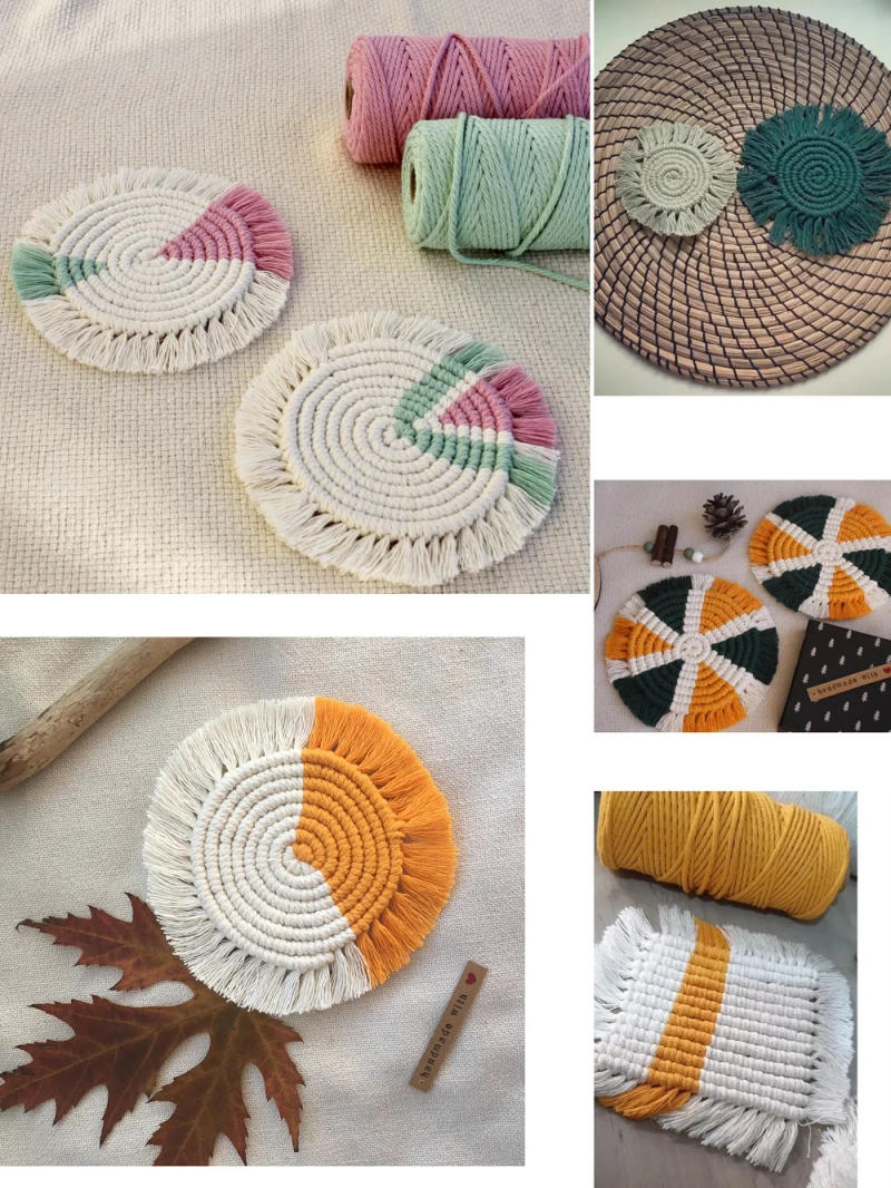 Description Picture 5 of itemMacrame Soft 3mm 5Meters Strand Cotton Macaroon Cord Rope balls DIY Handcraft Benang Yarn Bohemia Decoration Fiber Art Supply