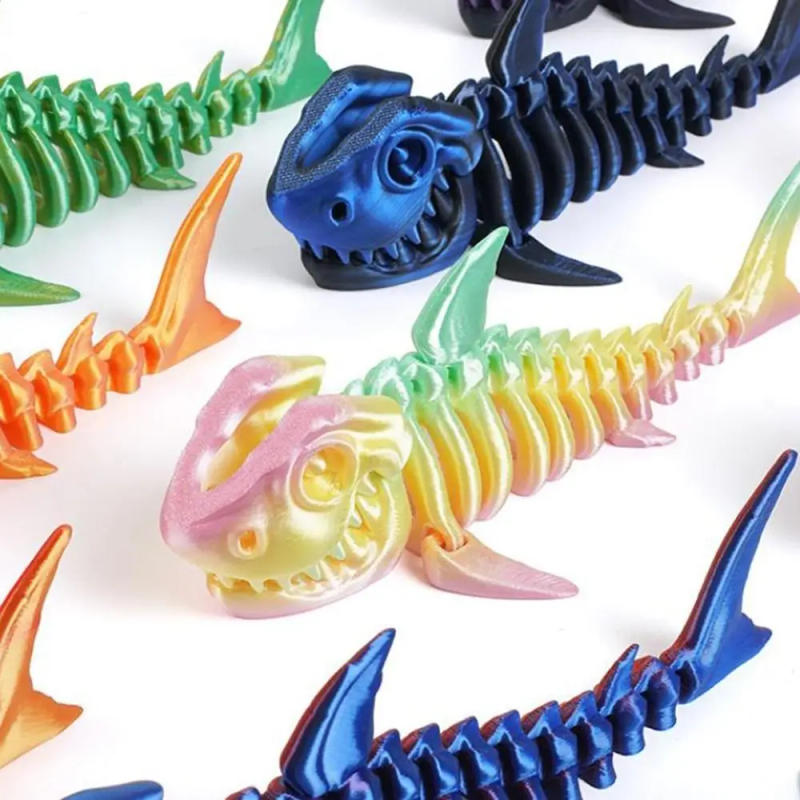 Description Picture 4 of itemPLA Plastic 3D Printed Shark Model Multi-jointed Movable Realistic 3D Printed Shark Bones Decorative Handmade Simulation Shark