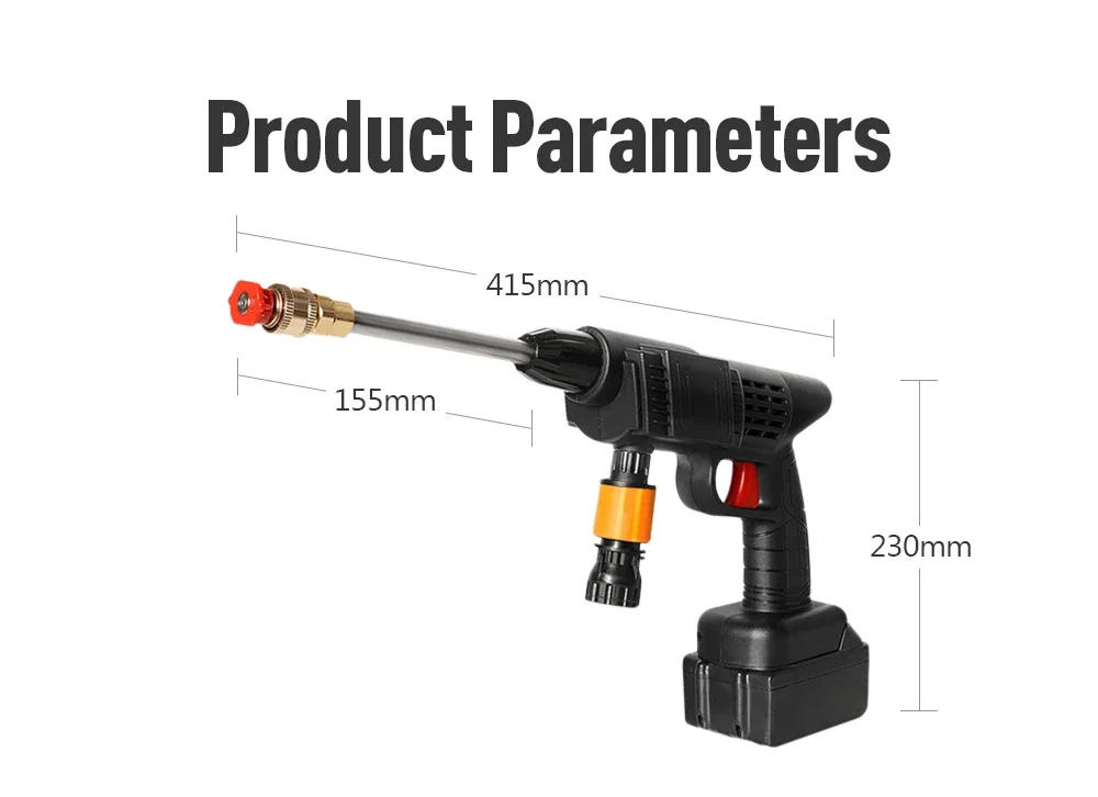 Description Picture 3 of itemPortable High Pressure Washer 30Bar Water Gun Household Lithium Battery Wireless Garden Spray Cleaner Pump Washing Machine