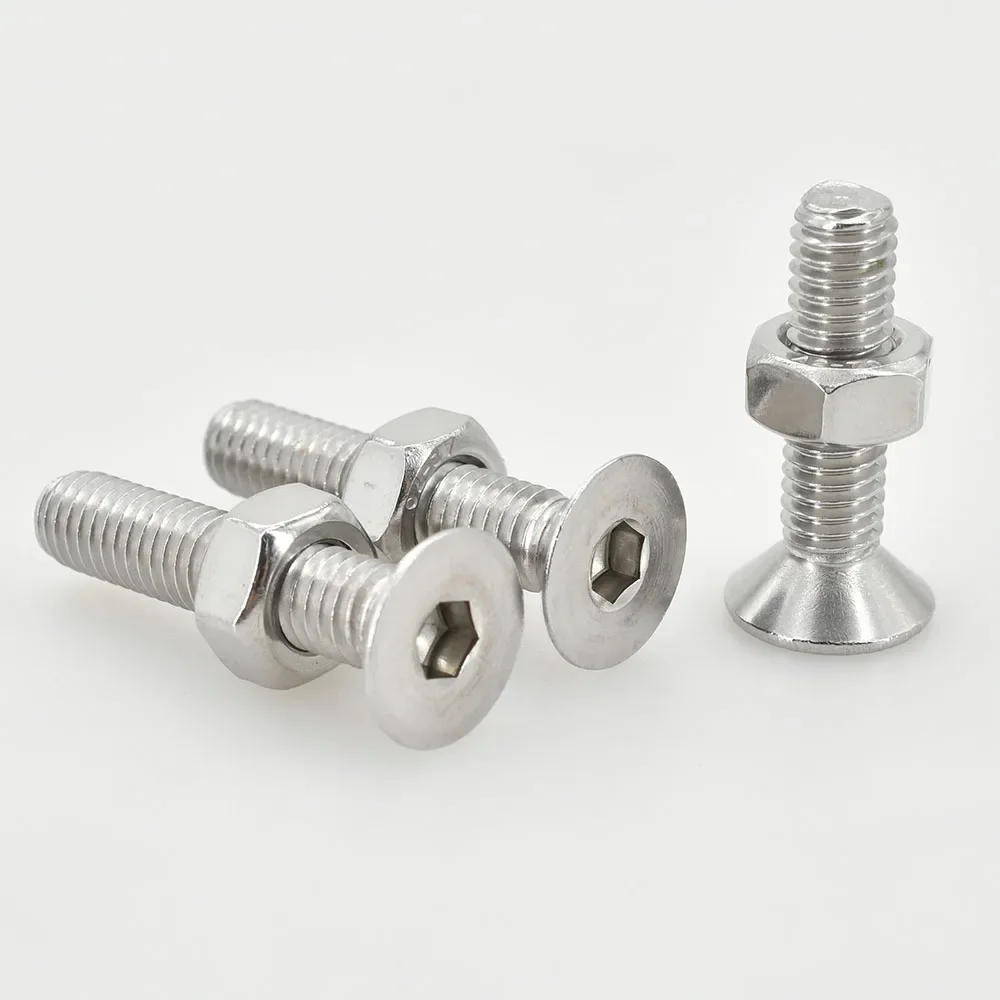 Description Picture 4 of itemCountersunk Hex Screw Nut Set M2 M3 M4 M5 M6 M8 M10 304 Stainless Steel Hexagonal Allen Bolt Motor Faring Bolt Machine Screw Nut