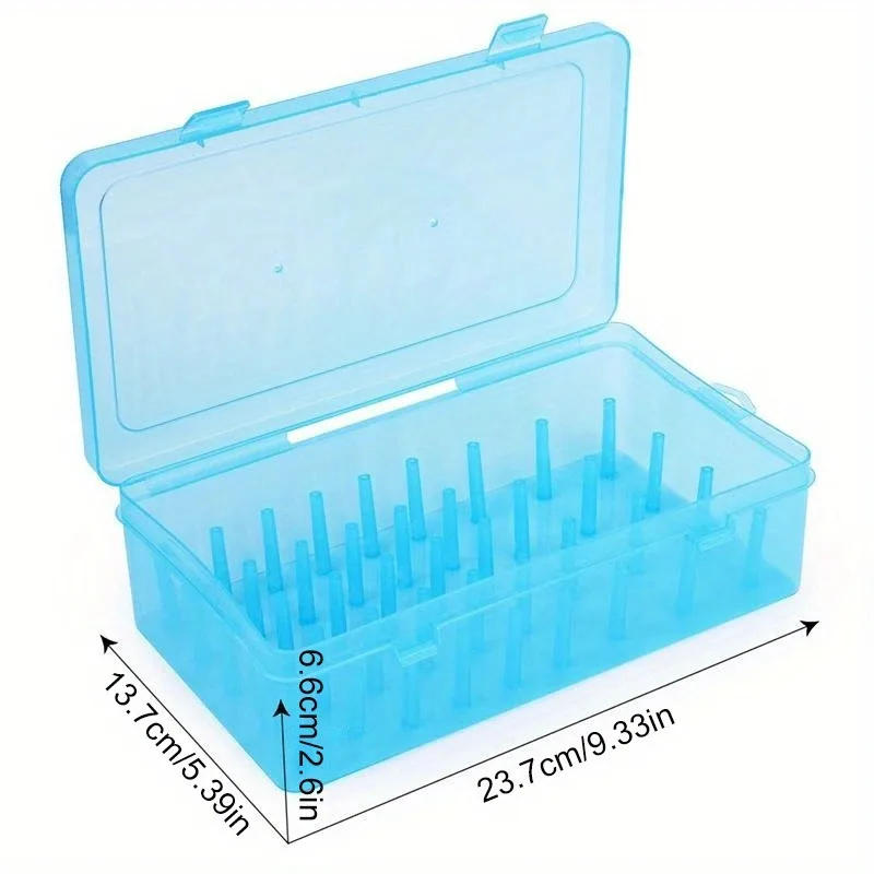 Description Picture 3 of item1pc 42 Axis Sewing Threads Box Bobbins Storage Case Transparent Needle Spool Organizer (Not Including Sewing Thread)