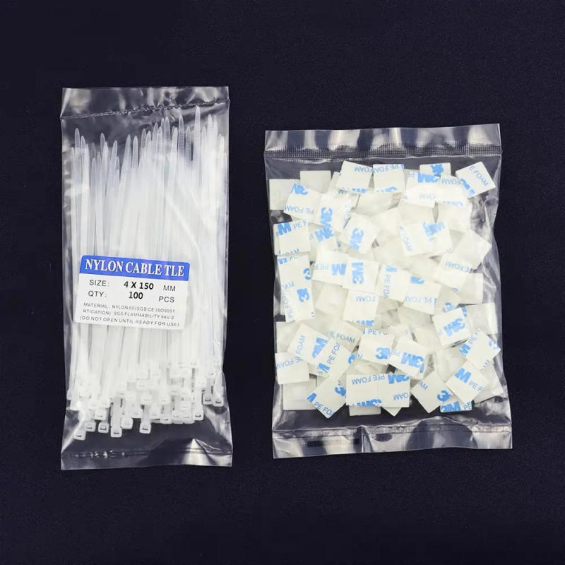 Description Picture 6 of itemSelf-locking plastic nylon tie + Nylon Square Plastic 3M Self Adhesive Wire Zip Fixed Seat Holder Cable Tie Mount Base