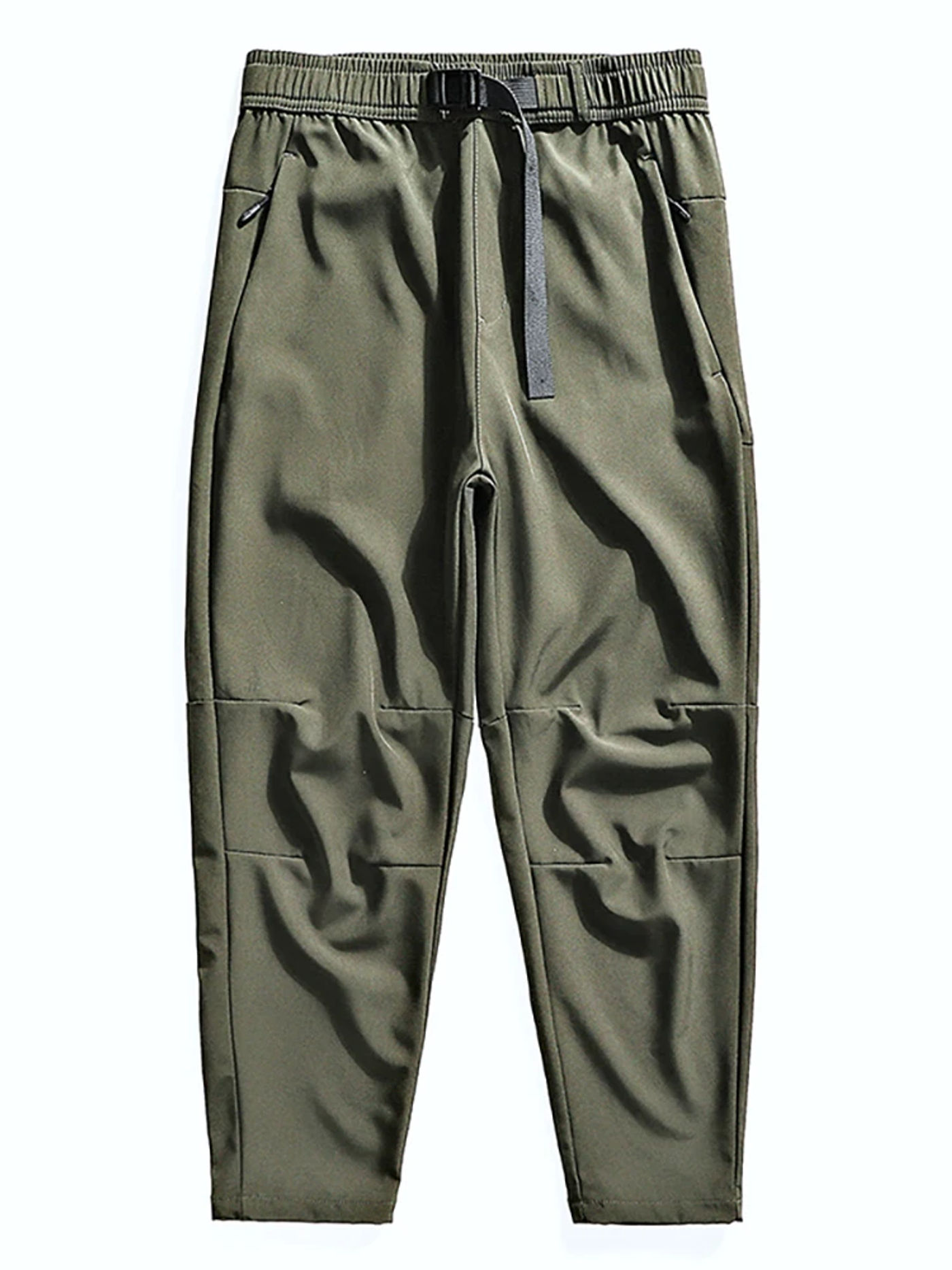 Description Picture 6 of itemFashion Elastic Sashes Pockets Solid Color Casual Pants Men's Clothing 2024 Spring Autumn Loose Korean High Waist Cargo Pants