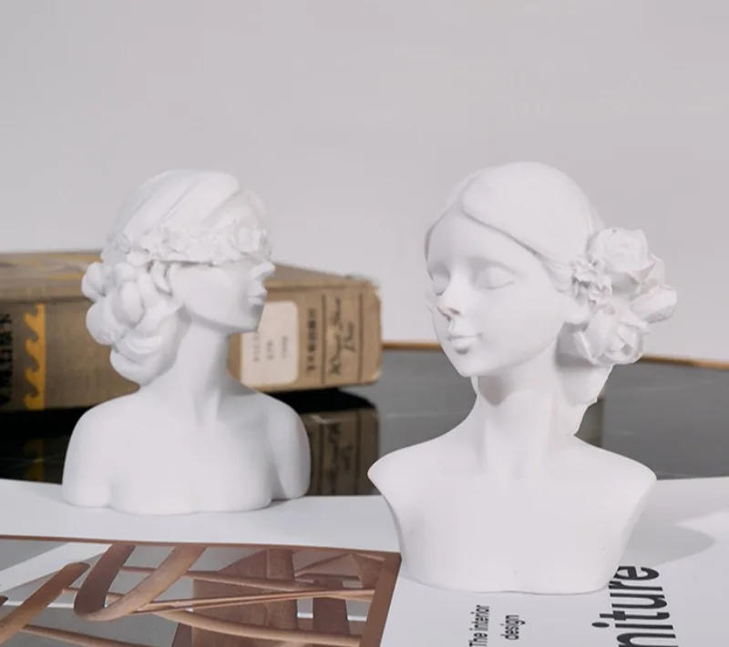 Description Picture 4 of itemMasked Girl Candle Silicone Mold DIY Gypsum Aromatherapy Epoxy Resin Soap Mold Human Candle Fragrance Stone Ornament Crafts