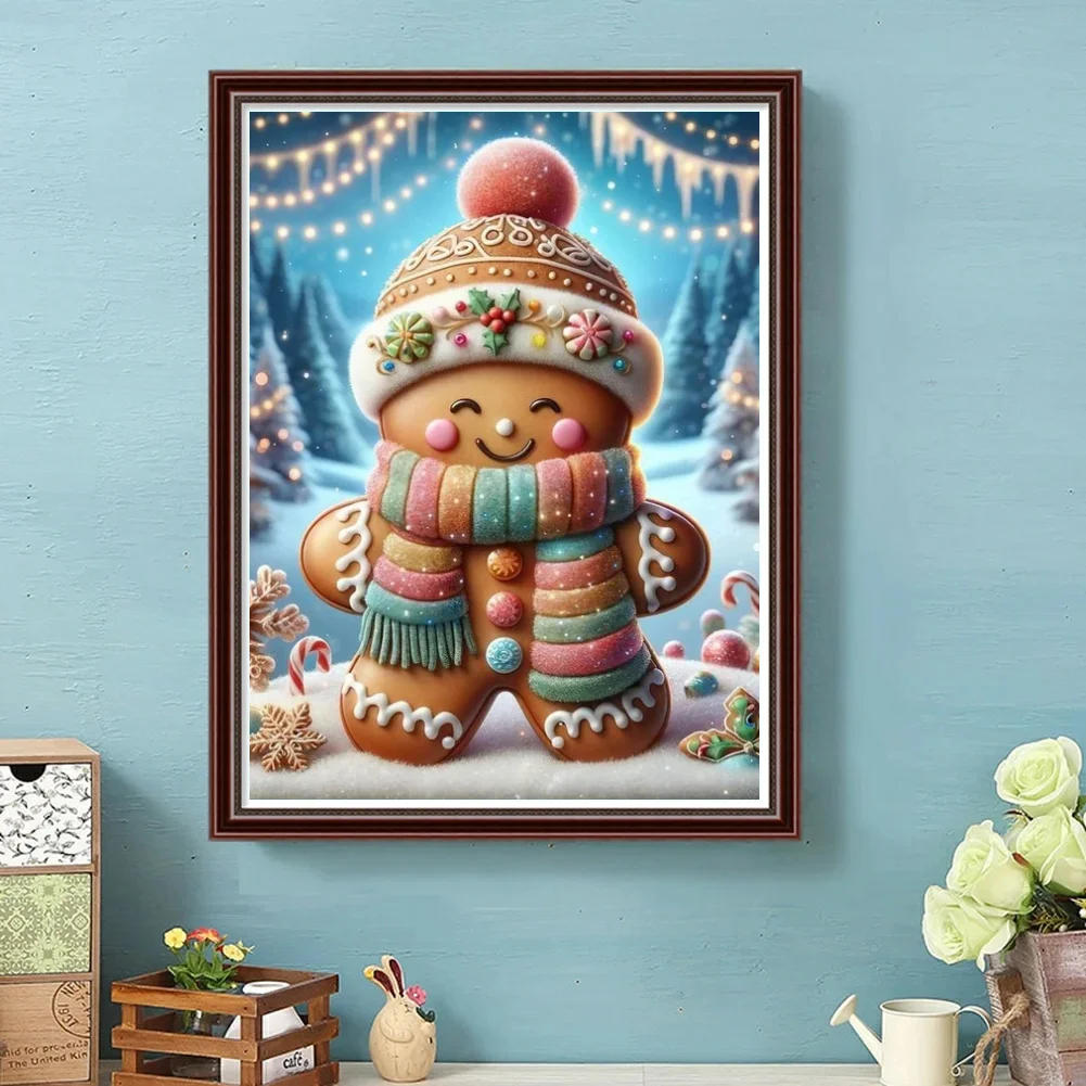 Description Picture 3 of itemGingerbread Man and Candy House AB Diamond Painting Classical Holiday Sweet Food Decor Art Mosaic Cross Stitch Hand Kid Gift New