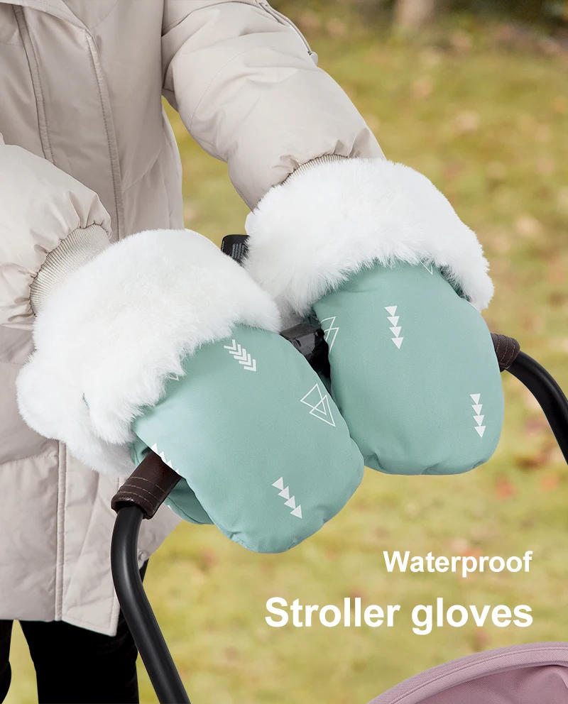 Description Picture 2 of itemStroller Gloves 1 Pair Winter Windproof Warm Cute Bear Brown Style Universal Prams Gloves Waterproof Baby Stroller Accessories
