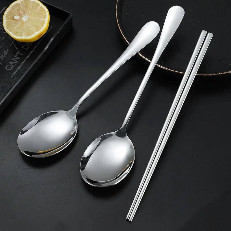 Description Picture 4 of itemStainless Steel Serving Spoon and Fork Chopsticks Cutlery Sets for Buffet Long Handle Home Dinnerware Tableware Kitchen Utensils