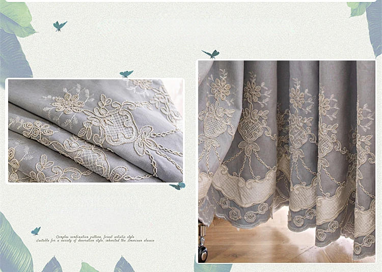 Description Picture 6 of itemEuropean Modern Curtains for Living Room Bedroom Blackout Luxury Window Embroidered Tulle Villa Elegant Valance Decorate Custom