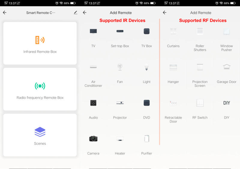 Description Picture 4 of itemTuya Smart RF433/315 IR Universal Remote Control for A/C TV Curtains Roller Shutter Works with Alexa Google Home Siri