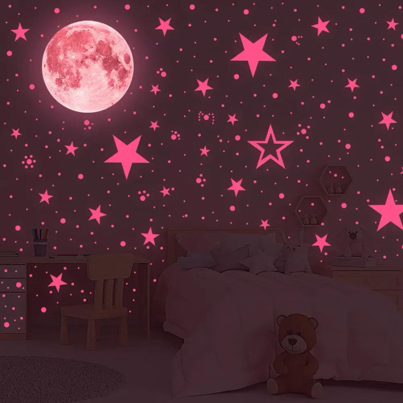 Description Picture 5 of itemColorful Moon Luminous Wall Stickers For Kids Room Bedroom Ceiling Art Decals Home Decor Unicorn Stars Glow In The Dark Stickers