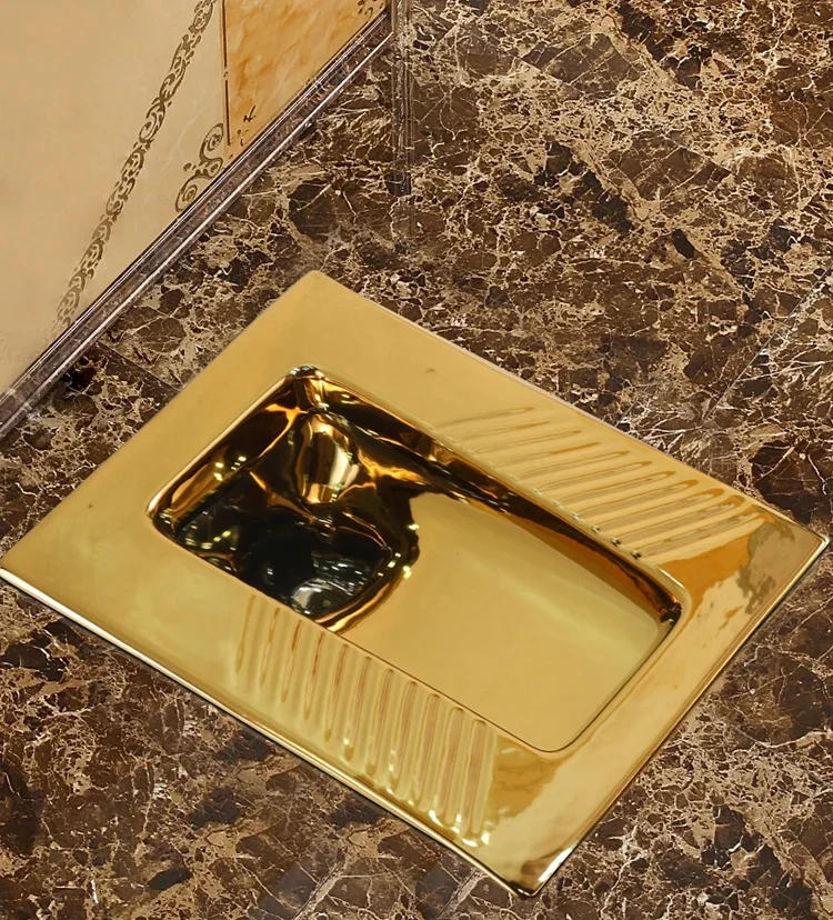 Description Picture 2 of itemY  Complete Set of Water Tank Golden Toilet Potty Chair Toilet Ceramic Urinal  унитаз напольный  غطاء مرحاض ارضي