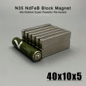 5/10/15/20Pcs 40x10x5mm Neodymium Material 40*10*5 mm NdFeB N35 Magnets Strong Block magnet Magnetic Materials Imanes