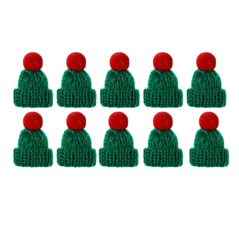Description Picture 3 of item10pcs/20pcs Mini Santa Hat Christmas Scarf 2024 New Hat Scarf Lollipop Wine Bottle DIY Xmas Party Home Dinner Table Decoration