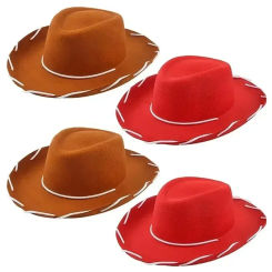Brown Felt Cowboy Hats Christmas Hat Western Themed Childrens Cosplay Costume Accessory Prop for Party Favor Supplies