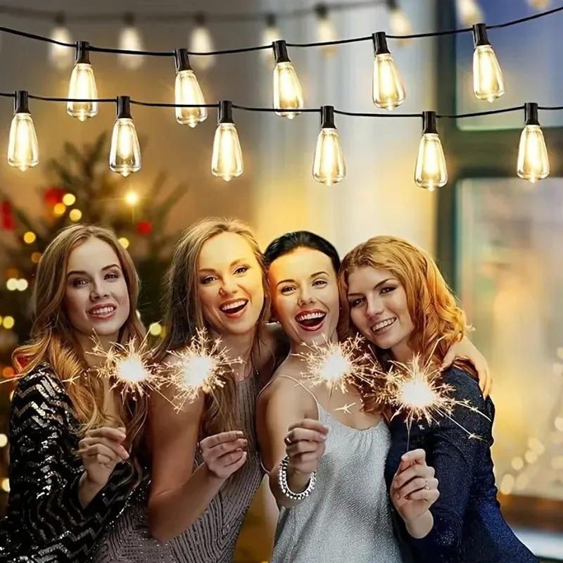 Description Picture 4 of item20/30 LED Solar String Lights Outdoor Solar Lamp Remote Vintage Edison Bulbs for Christmas Backyard Deck Garden Party Decoration