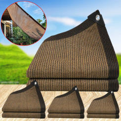 Shade Fabric Coffee Color Perforated Shade Mesh Summer Outdoor Courtyards Encrypted High Temperature Resistant Sunscreen Mesh