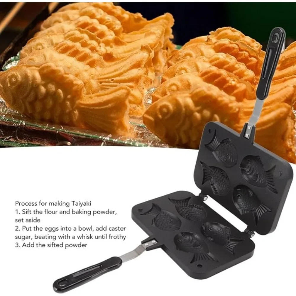 Description Picture 4 of itemTaiyaki Waffle Maker Bread Sandwich Cake pastry Baking Board Mold Making Ice Cream Dessert Baking Tools Kitchen Accessories