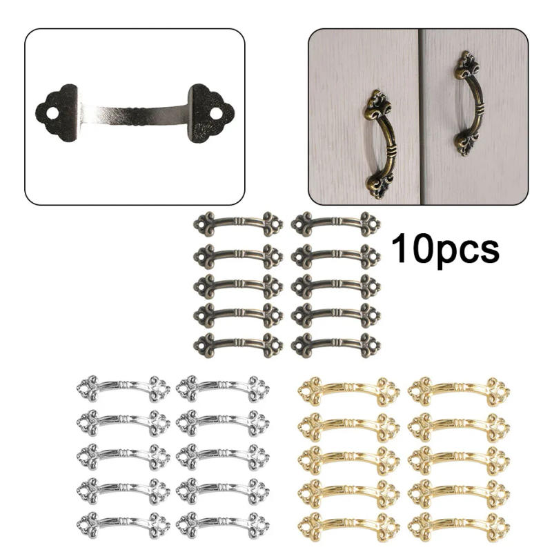 Description Picture 3 of item10pcs Cabinet Pulls Handle Antique Drawer Handle Jewelry Box Small Kitchen Cupboard Knob Furniture Drawer Hardware Accessories