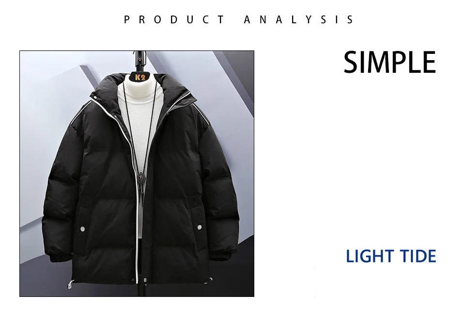 Description Picture 6 of itemMen's Parkas Winter Thickened New Models Warm Loose Jacket Trendy Winter Snow Jacket Men Clothing Couple Fashion Cotton Clothes