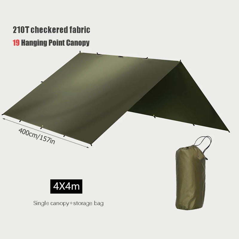 Description Picture 2 of itemTactical Tarp Tent Waterproof Camping UV Protection Outdoor Hiking Backpacking Tent Tarp Shade Ultralight Garden Canopy Sunshade