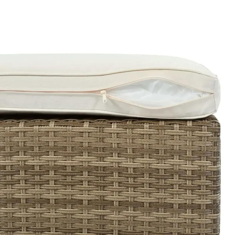 Description Picture 2 of itemPatio Furniture garden chair table Set 5-Piece Wicker Rattan Sectional Sofa Set Brown Beige Free combination placement