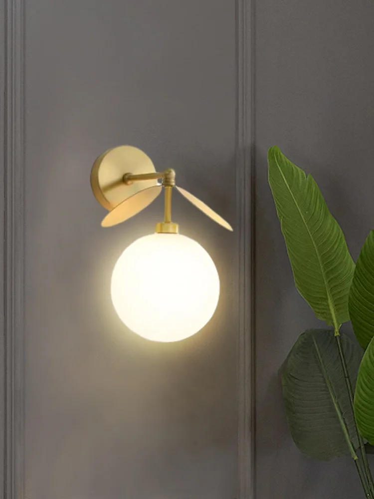 Description Picture 6 of itemModern Led Lights Wall Lamp Glass Ball Light Nordic Minimalist Living Bedroom Bedside Wall Sconce Dining Kitchen Indoor Fixture