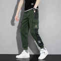 Men's black overalls loose leggings Korean version of the trend of thin casual pants for men