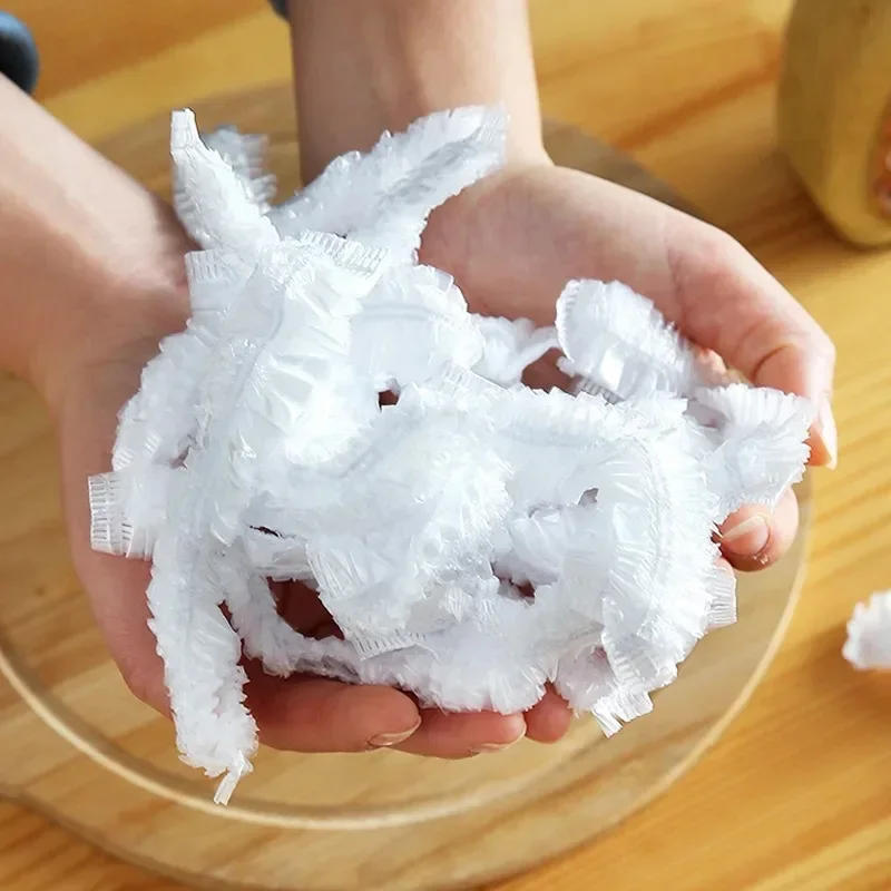 Description Picture 3 of item500/10PCS Food Cover Disposable Transparent Food Lids Plastic Wraps Fresh-keep Bags for Home Kitchen Storage Elastic Bowl Cover